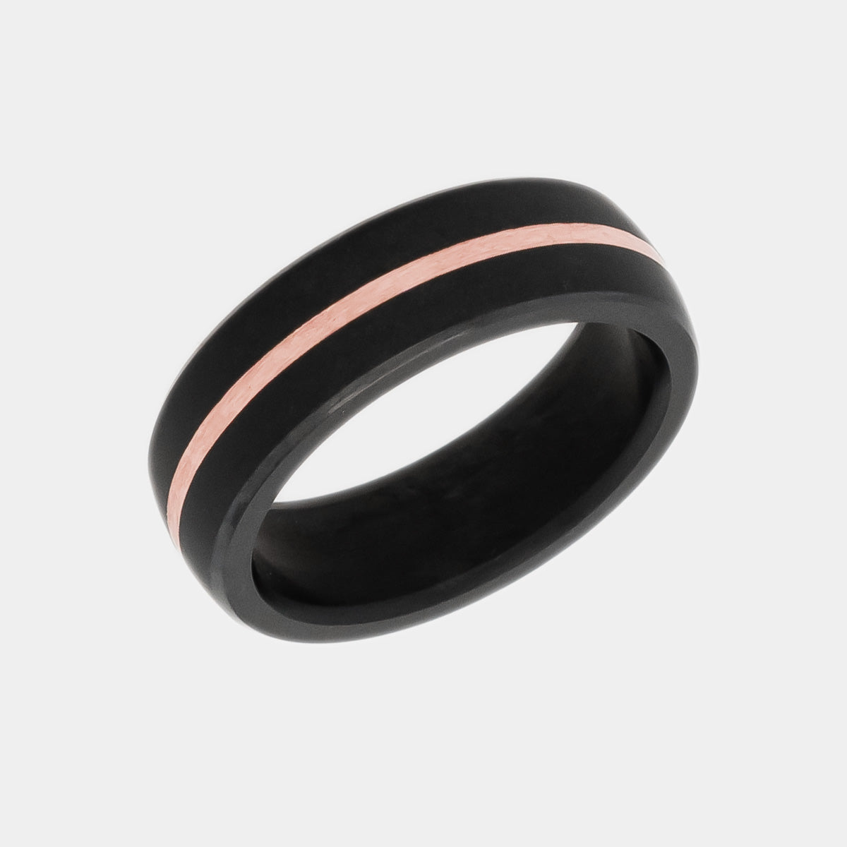 Black Diamond - Men’s Ring 7mm - Rose Gold Inlay - NYX - Elysium Black Diamond