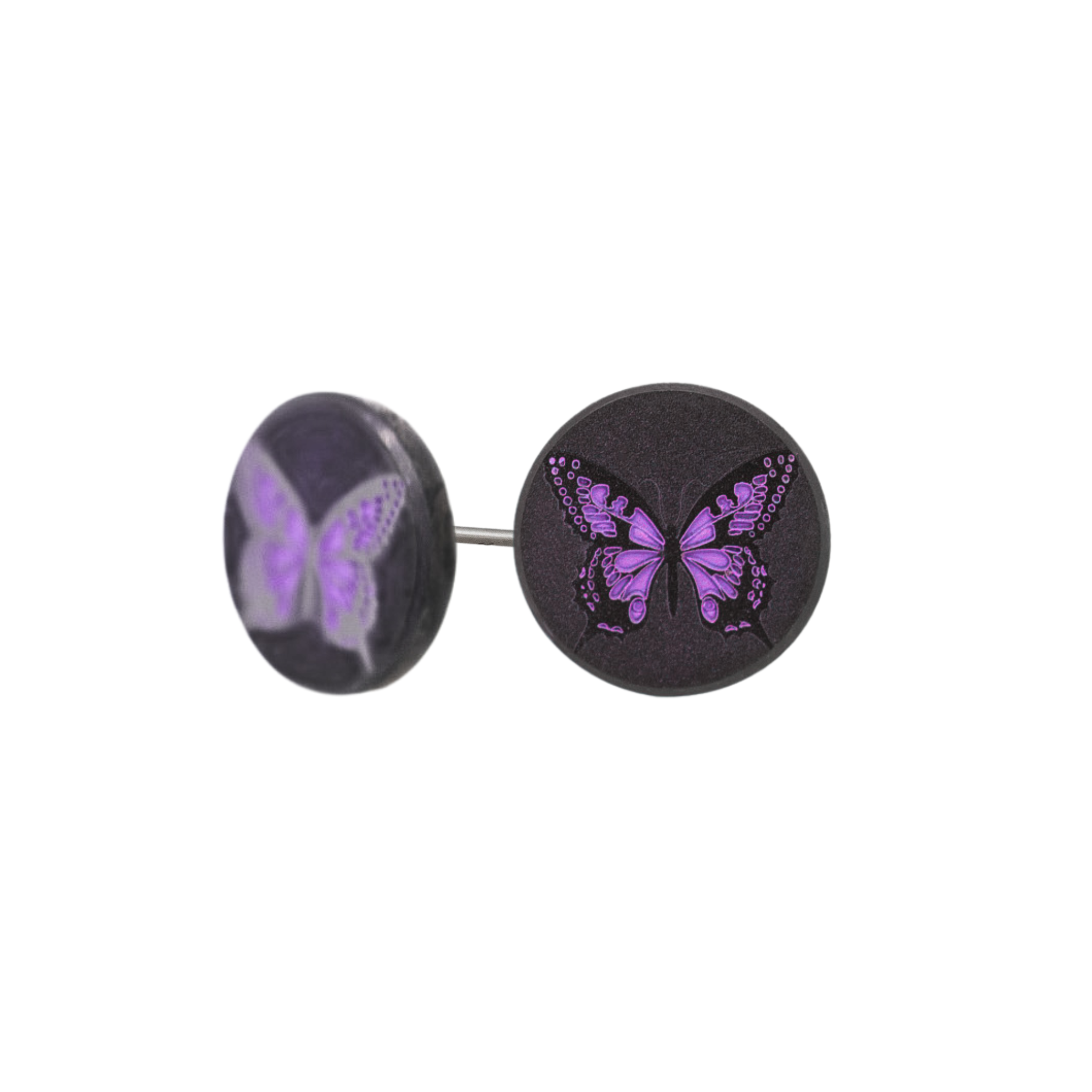 Solid Black Diamond Butterfly Earrings - Lady Elysium