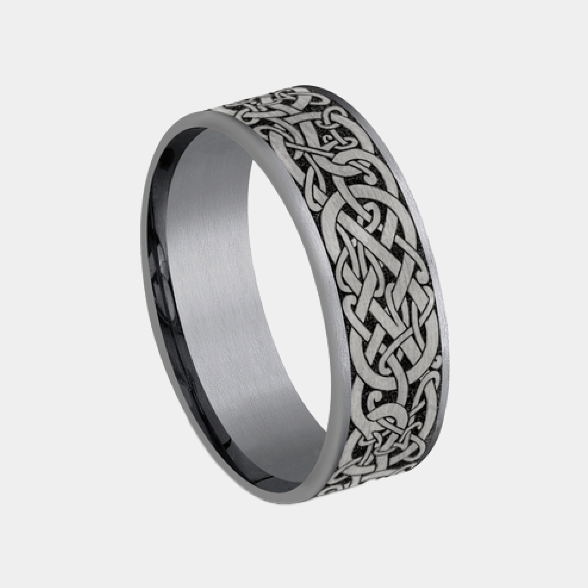 Men's Wedding Band | The Bergen | Tantalum Grey with Black Titanium | Elysium