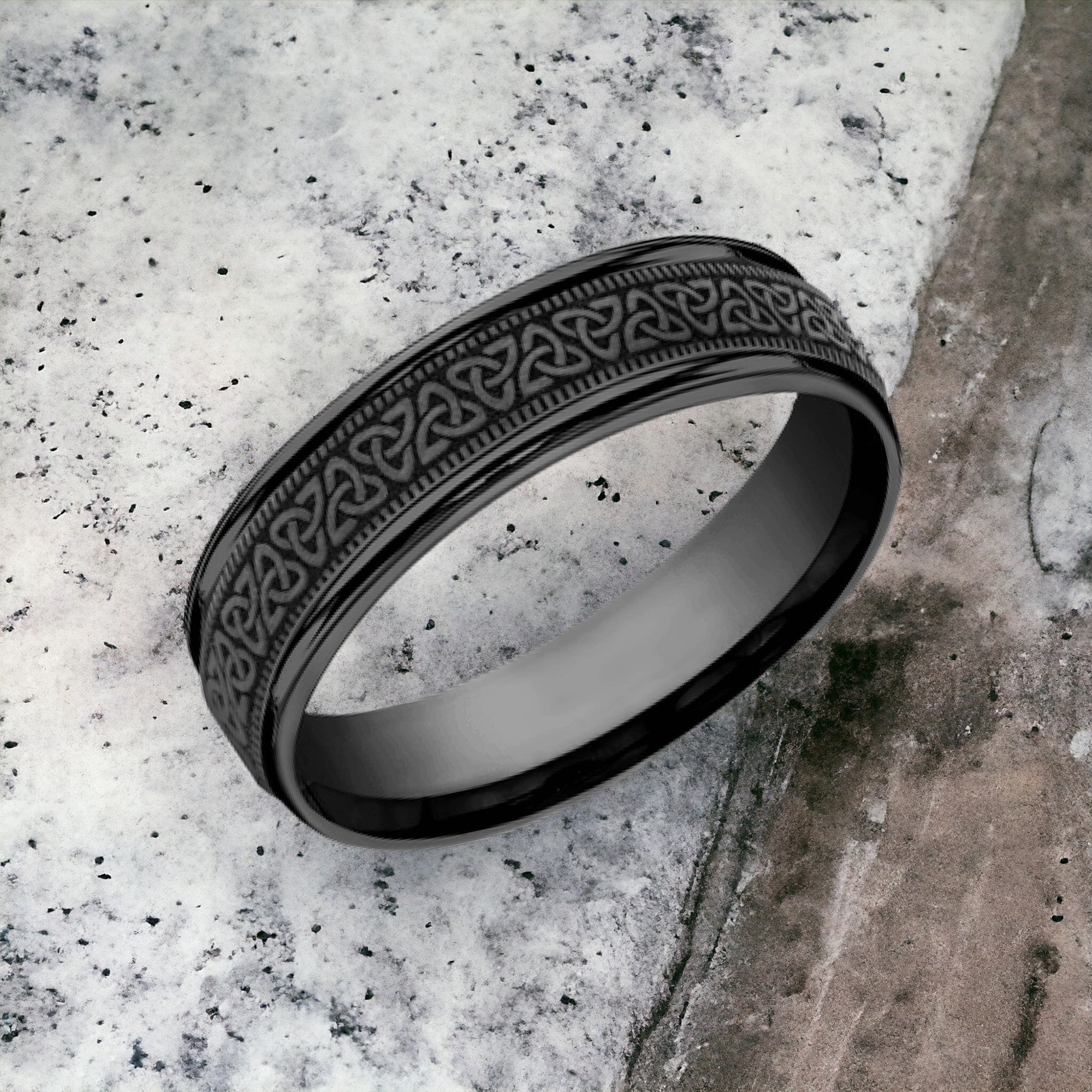 Men's Wedding Band | The Dublin | Black Titanium | Elysium