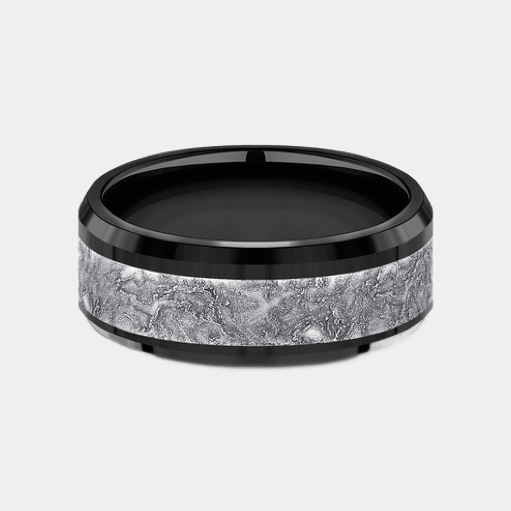 Men's Wedding Band | The Easel | Tantalum Grey with Black Titanium | Elysium